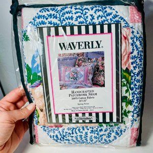 Waverly Spring Fever Patchwork PILLOW SHAM Floral Cottage Core Grand millennial